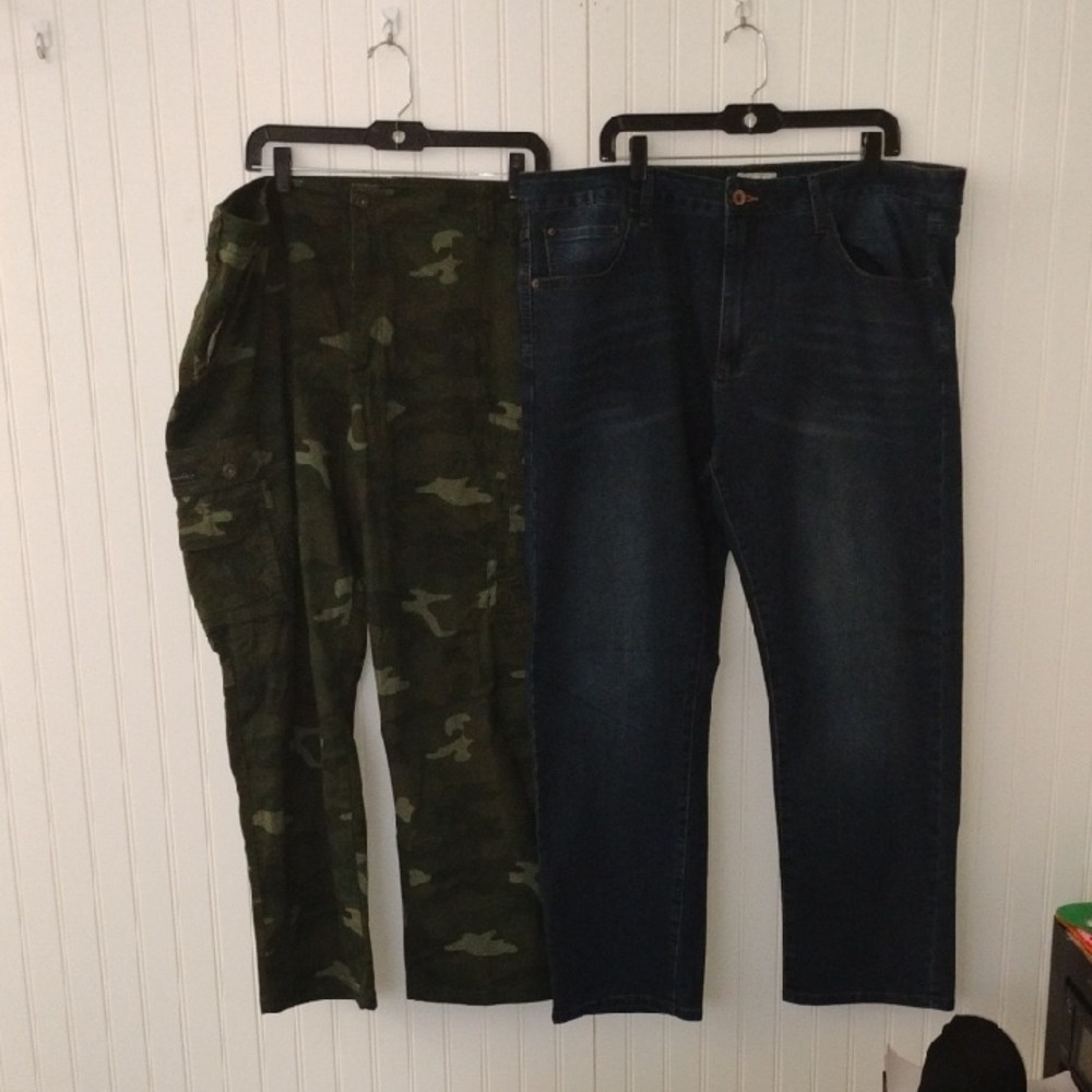 2 Pairs Of Pants Camo and Denim Pants Set